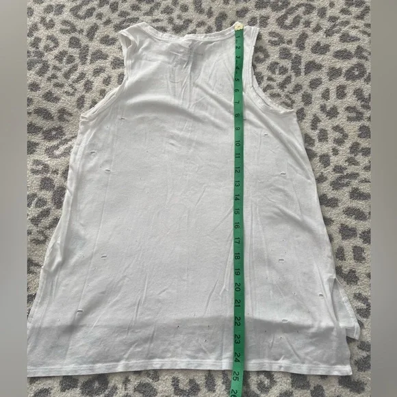 AMERICAN EAGLE WHITE DISTRESSED TANK SIZE XS - Picture 8 of 8